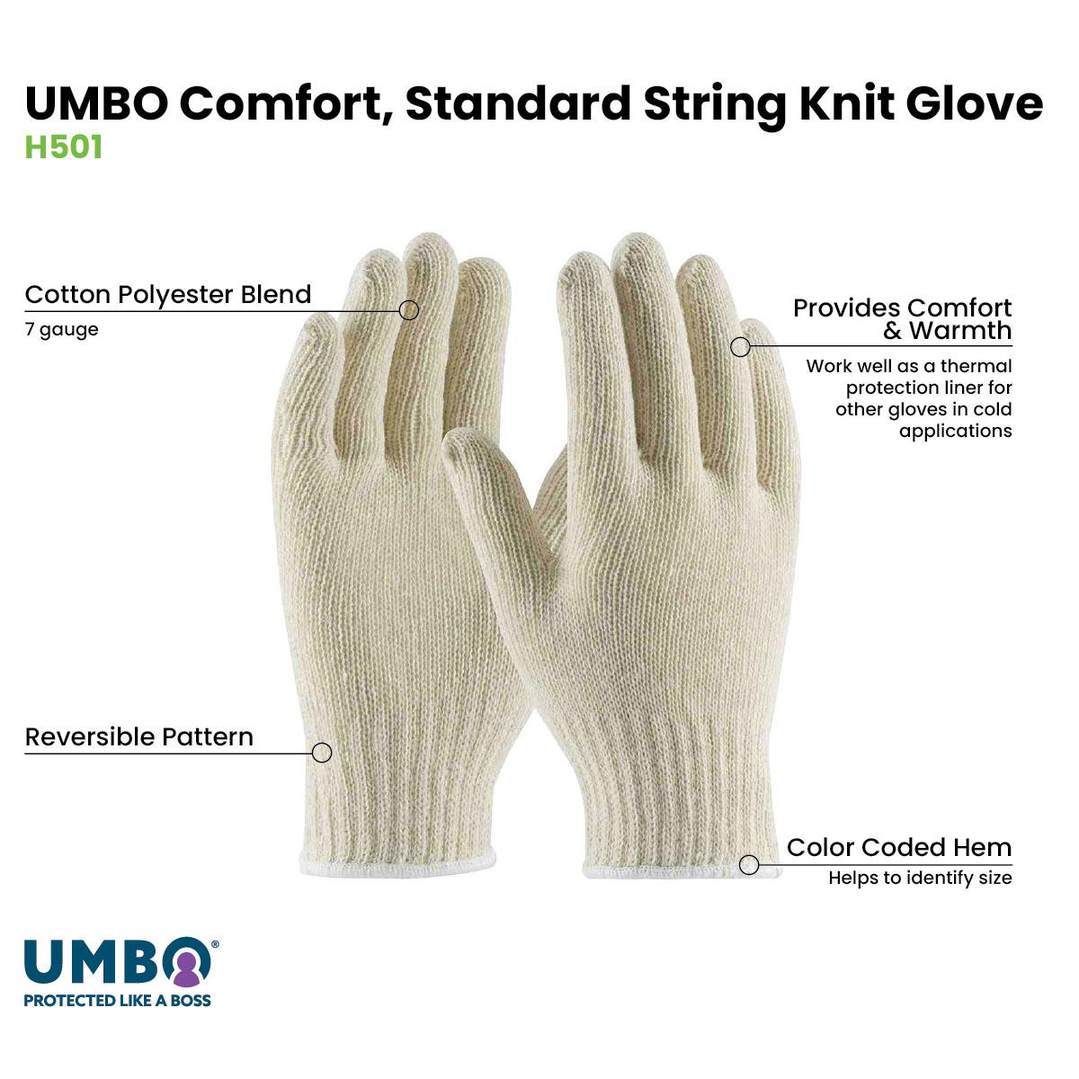 Standard String Knit, Gloves - Small 40dz/case - H501/S-40C
